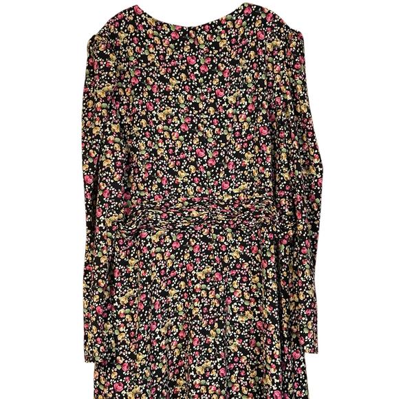 Mac Duggal NWT Style 26916 Size 22 Black Floral Multicolor Long Sleeve Gown - Picture 7 of 9